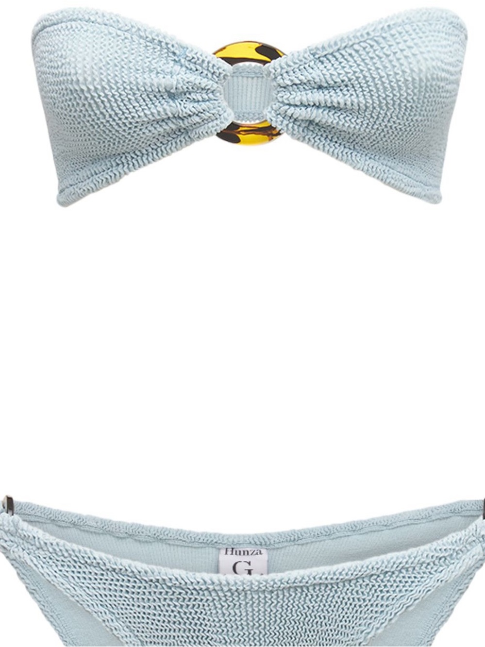 Hunza G Bikini *Top Only* Gloria Baby Blue Light Loop Bandeau Strapless One Size